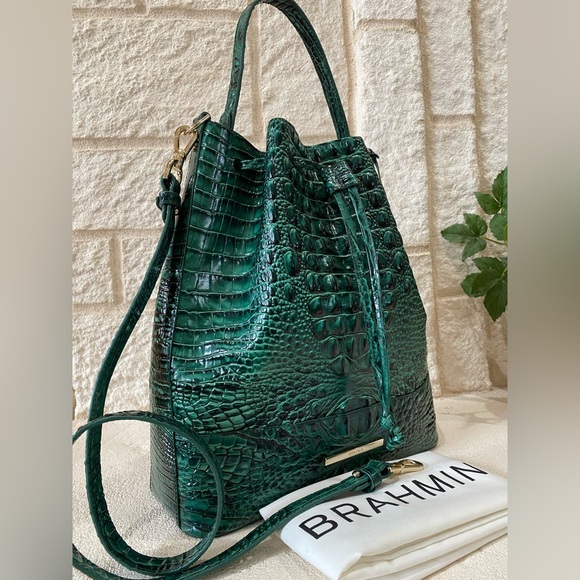 5⭐️SELLER!! 🐊🐊EMERALD MELBOURNE Brahmin MARLOWE - Picture 2 of 16